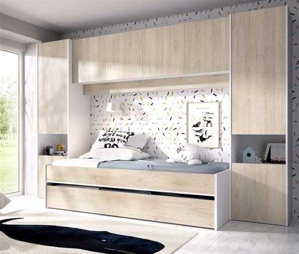 Dormitorio completo con cama nido