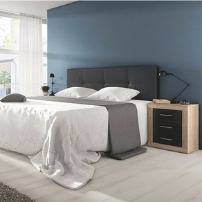 Mesita de noche Lara 3 cajones cambria/grafito 60x50x34,6 cm