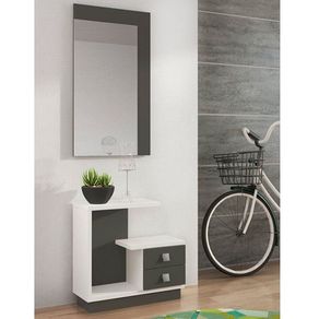 Mueble recibidor Star con espejo blanco / grafito