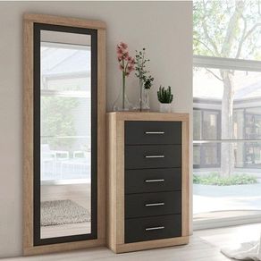 Sinfonier Lara 5 cajones cambria/grafito 108x60x40 cm