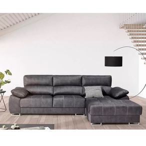 Sofá chaiselongue Paolo con USB vf derecha opera antracita