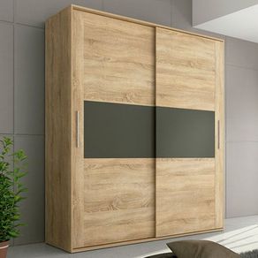 Armario Priego 2 puertas correderas cambria/grafito 207,6x180x55 cm