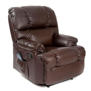 Sillón relax masaje función calor marrón 84x105x75