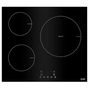 Placa de inducción Svan SVI6391 3 fuegos 6200W Booster cristal negro 6x59x52 cm