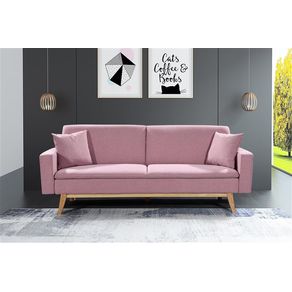 Sofá cama Indiana rosa 84x206x74 cm