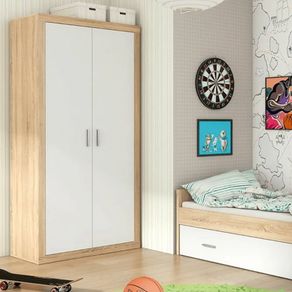 Armario Juvenil Lara 2 puertas cambria / blanco