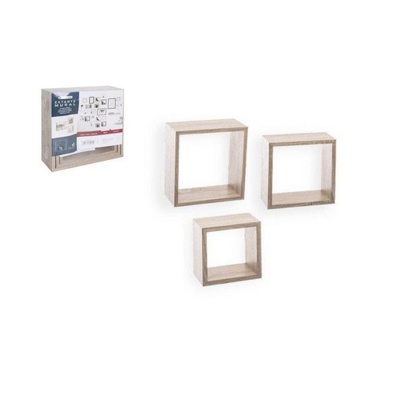 Set de 3 Estantes Cubo Confortime marrón