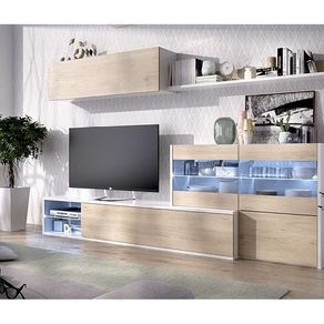 Salón de TV Uma con vitrina y LED brillo/natural 03K5623286