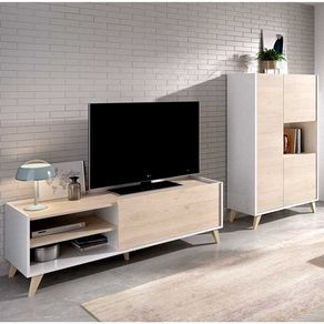 Composición de salón Ness 5 blanco/natural