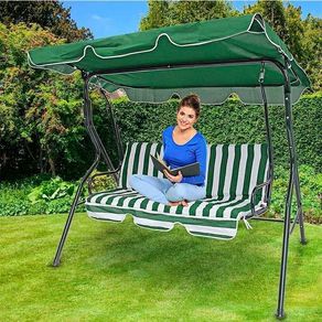 Columpio Relax 140x153x110 cm blanco/verde