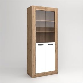 Vitrina Argos-2 2 puertas 80x190cm blanco mate/naturale