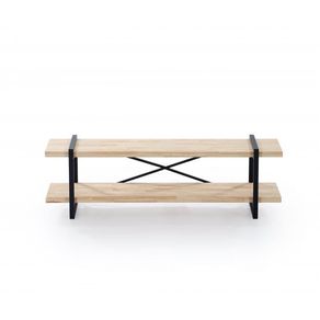 Mueble TV Plank roble Nordish/negro 46x36x150 cm