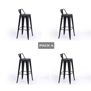 Pack 4 taburetes altos Tolix negro 93x30x33 cm