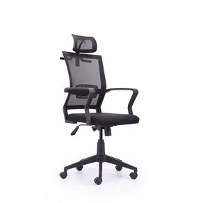 Sillón giratorio Winner Red transpirable negro 117-127x64x64 cm