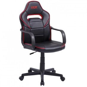 Silla Gaming XTR Junior giratoria símil piel negro/rojo 98-108x60x60 cm