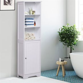 Armario para baño con estantes blanco 160x40x38 cm