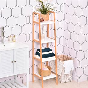 Estantería de Baño Kleankin con 5 niveles de pino blanco 35x36x138.5 cm