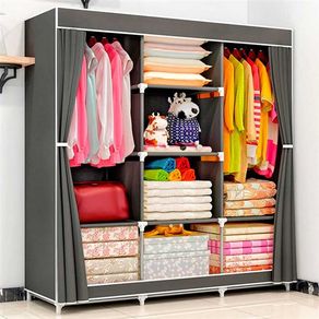 Armario ropero de tela 7house gris 169x118x45 cm