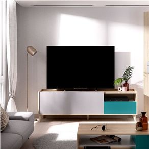 Mueble para TV Nova natural/gris/esmeralda 47x155x43 cm