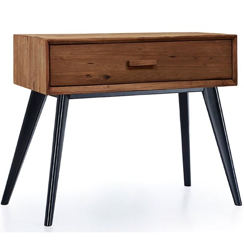 Mesilla de noche Pixie 1 cajón madera de pino reciclada 50x55x45 cm
