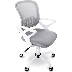 Silla de escritorio Brisa giratoria gris/blanco 93-101x60x60 cm