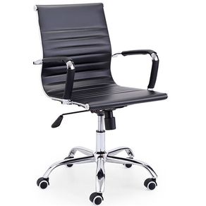 Silla Lucy giratoria polipiel negro 89-99x64x64 cm