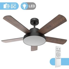 Ventilador de techo Levante Universal Blue luz LED silencioso negro/marrón 60W 122 cm