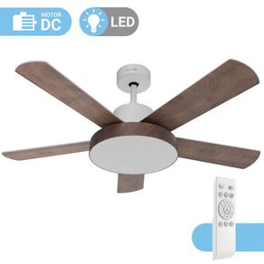 Ventilador de techo Levante Universal Blue luz LED silencioso blanco/marrón 60W 122 cm