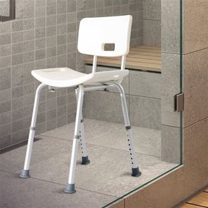 Silla Ducha Aluminio Ayuda Baño Taburete Banqueta Regulable Ajustable WC Asiento