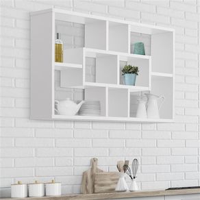 Estantería de pared Homcom 8 estantes blanco 47,5x85x14,5 cm
