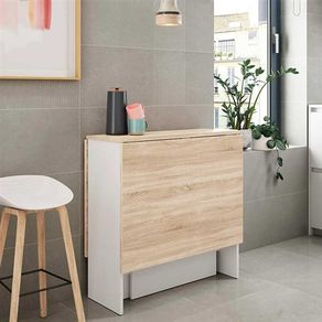 Mesa con alas abatibles Fly roble Canadian/blanco artik