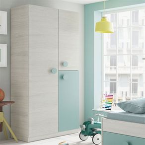 Armario Snuba 3 puertas juvenil blanco Alpes/verde acqua 200x90x52 cm