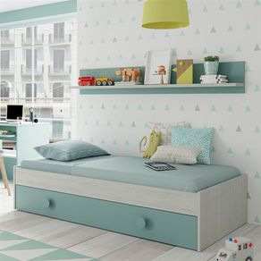 Cama nido+estante superior Snuba blanco Alpes/verde acqua