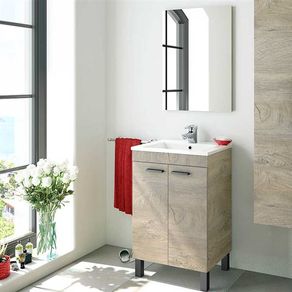 Mueble de lavabo Koncept con espejo roble Alaska