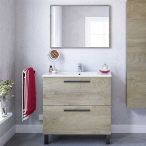 Mueble de lavabo Athena con espejo roble Alaska