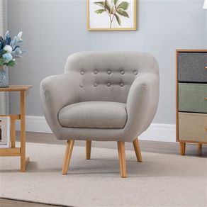 Sillón individual Homcom acolchado beige 78x71x62 cm