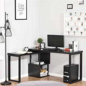 Escritorio Homcom extensión giratoria 360º múltiples formas negro