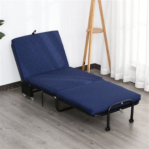 Cama plegable Homcom 5 niveles con ruedas azul 26x184x65 cm