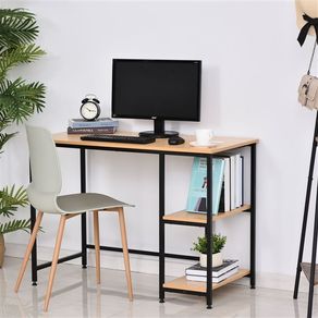 Escritorio Homcom estantes a 2 niveles negro/marrón 76x106x50 cm