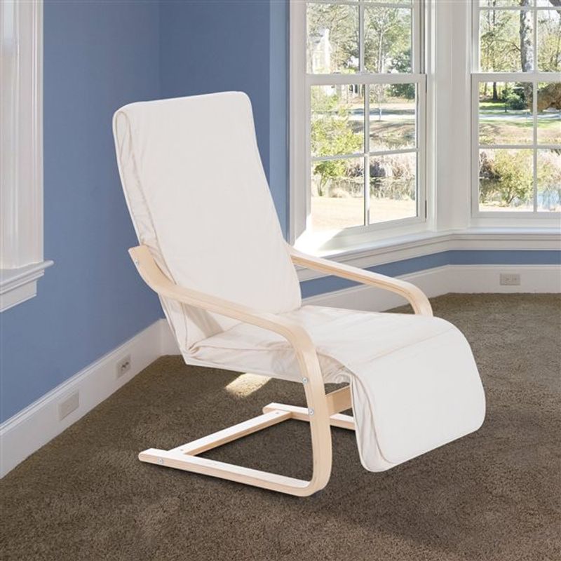 Sillón relax Homcom reposapiernas ajustable beige 100x66,5x81 cm