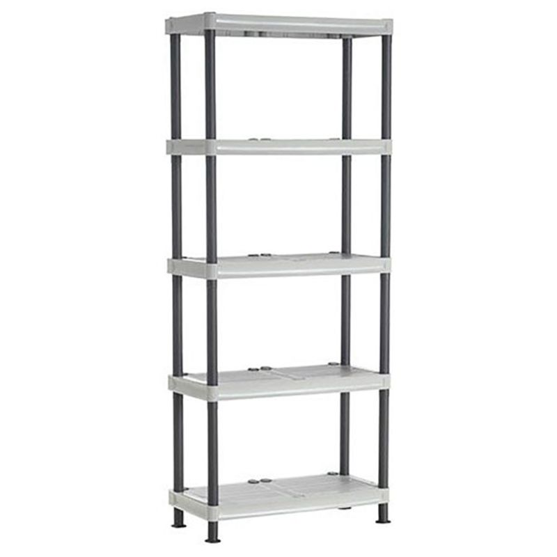 Estantería Maurer 5 baldas resina gris/negro 172x70x35 cm