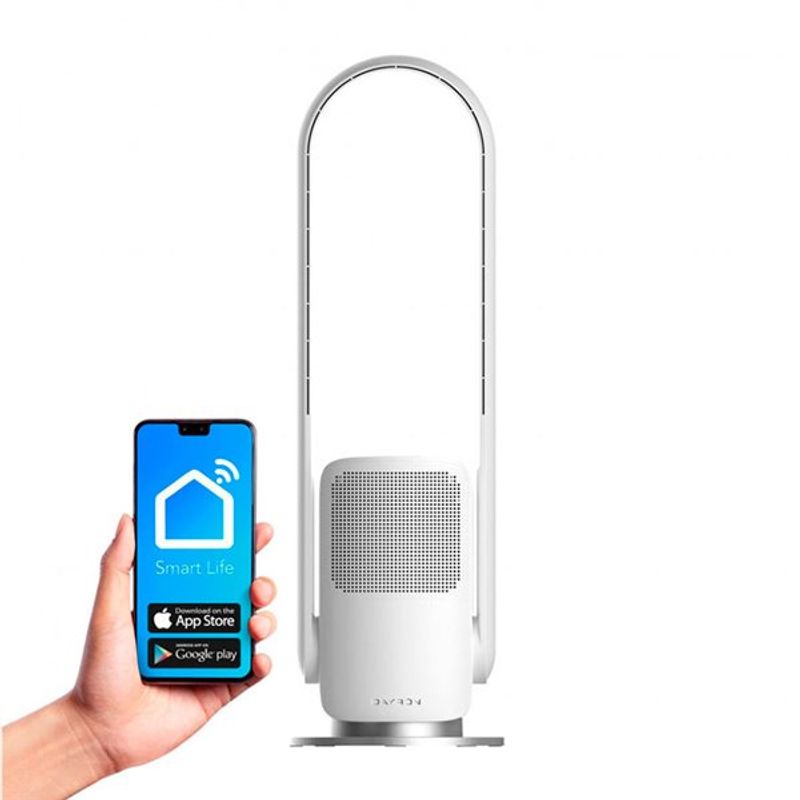 Ventilador de pie Vital Silence Dayron control vía App 26W 9 velocidades 4 modos blanco