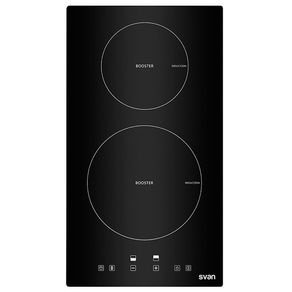 Placa de inducción Svan SVI200 2 fuegos con Booster 3600W cristal negro 6x29x52 cm