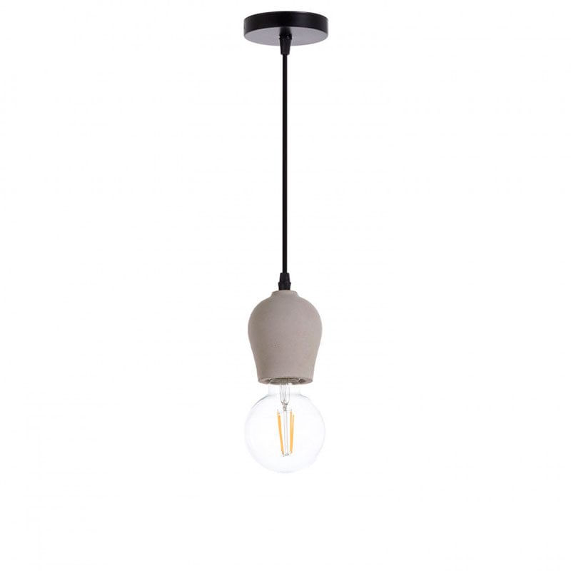 Lámpara de techo Zory 7hSevenOn Deco E27 gris/negro Ø8x10 cm