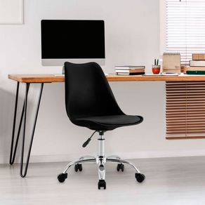 Silla de escritorio Eyre 7house con 5 ruedas+altura regulable negro 77,5/97x47 cm
