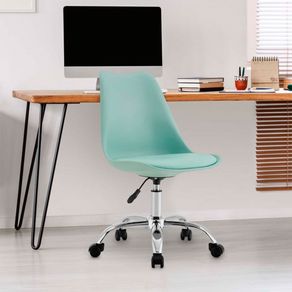 Silla de escritorio Eyre 7house con 5 ruedas+altura regulable turquesa 77,5/97x47 cm