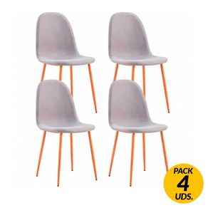 Pack de 4 sillas de comedor Nuova Thinia Home gris claro/natural