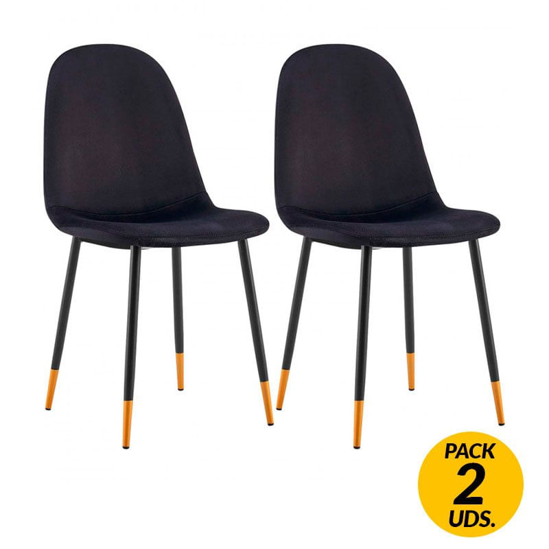 Pack de 2 sillas Lonche Thinia Home acolchadas negro