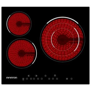 Placa vitrocerámica Infiniton VIT3F30D 3 fuegos 9 niveles de potencia con temporizador negro