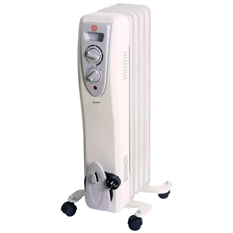Radiador de aceite Infiniton HOR-1000 1000W 3 niveles con ruedas blanco